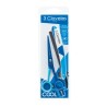 Tijera peluquero + navaja cool azul 3 claveles
