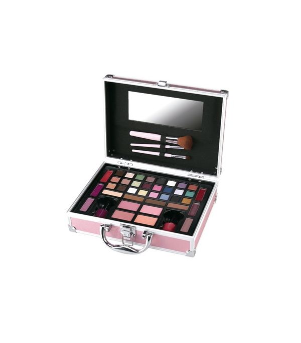 Maletín estuche de maquillaje. Color rosa. 24 productos MYA | Version Profesional