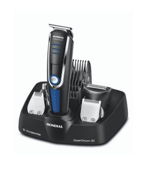 Máquina cortapelos/afeitadora. Multi Grooming. 10 accesorios. Mondial. Version Profesional