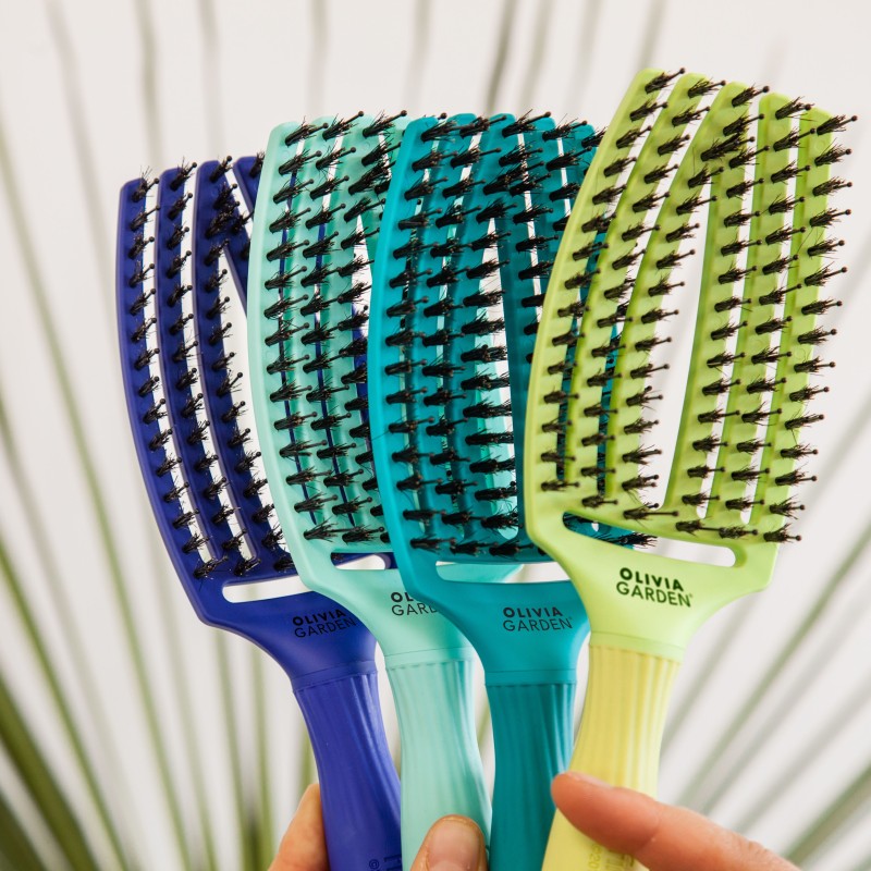 Cepillo desenredante. Fingerbrush Tropical Menta. Olivia Garden