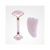 Rodillo de cuarzo y gua sha. Set de rejuvenecimiento facial. Bifull
