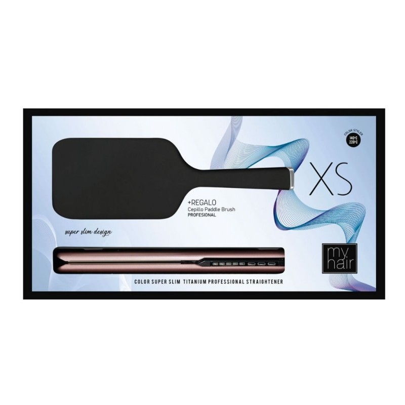 Pack Plancha de pelo titanium. Profesional XS + cepillo pala. AGV