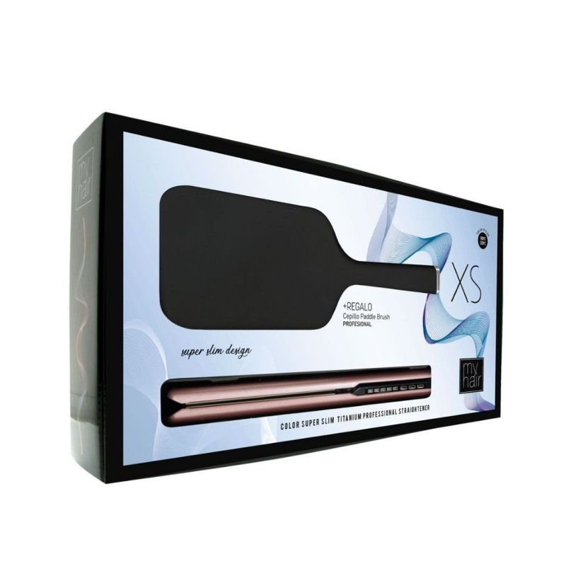 Pack Plancha de pelo titanium. Profesional XS + cepillo pala. AGV