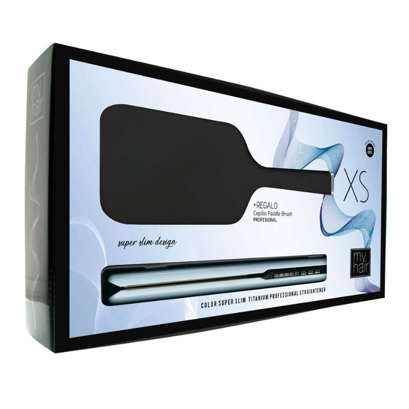 Pack Plancha de pelo titanium. Profesional XS + cepillo pala. AGV