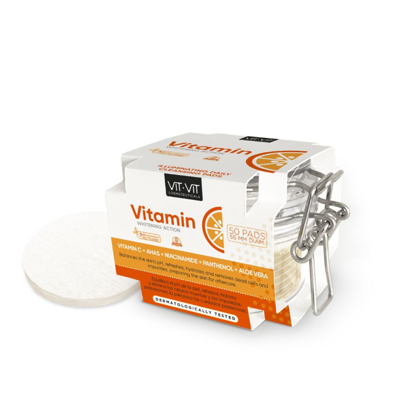 Discos Limpiadores Vitamina C Estable y AHA (50 discos) Vit Vit