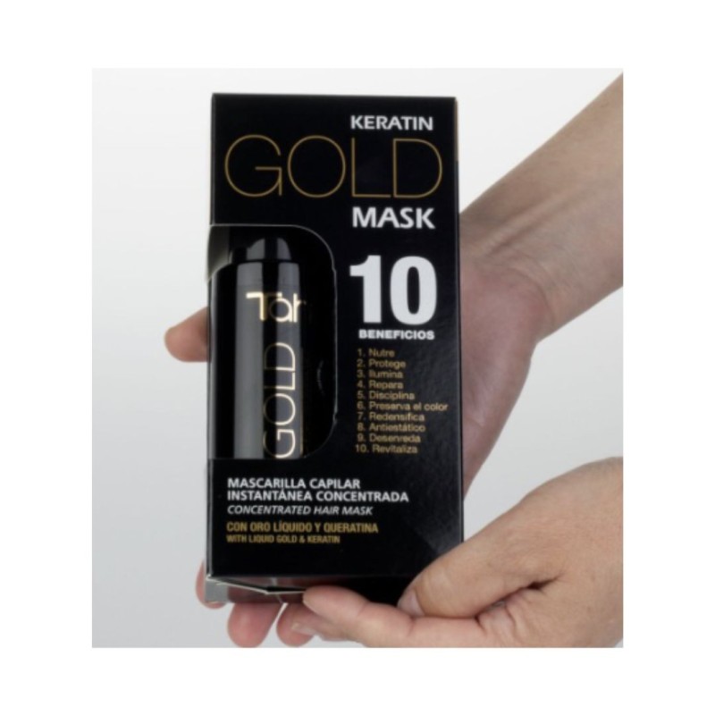Mascarilla concentrada de efecto instantáneo con oro líquido y Keratina Tahe