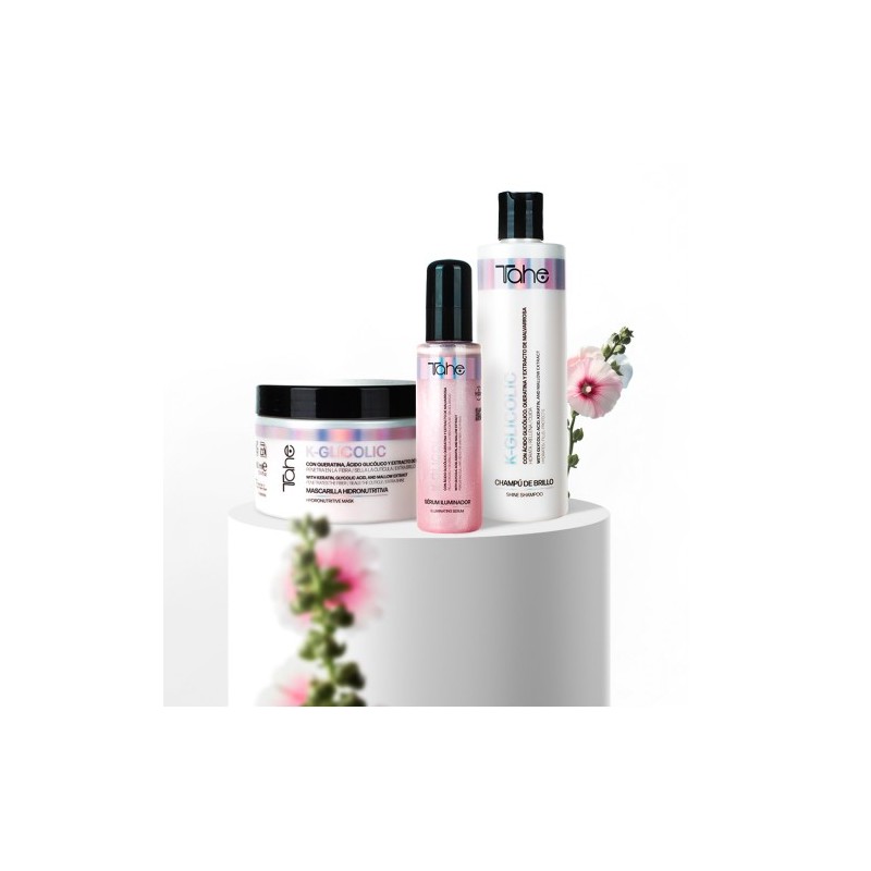 Champú de brillo exfoliante y revitalizante con AHAs K-Glicolic Tahe