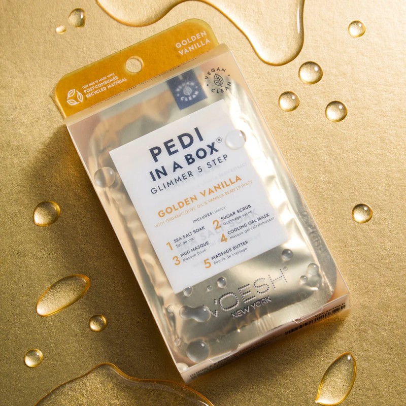 Pedi in a Box Golden Vanilla – Pedicura Dorada y Brillante con Vainilla
