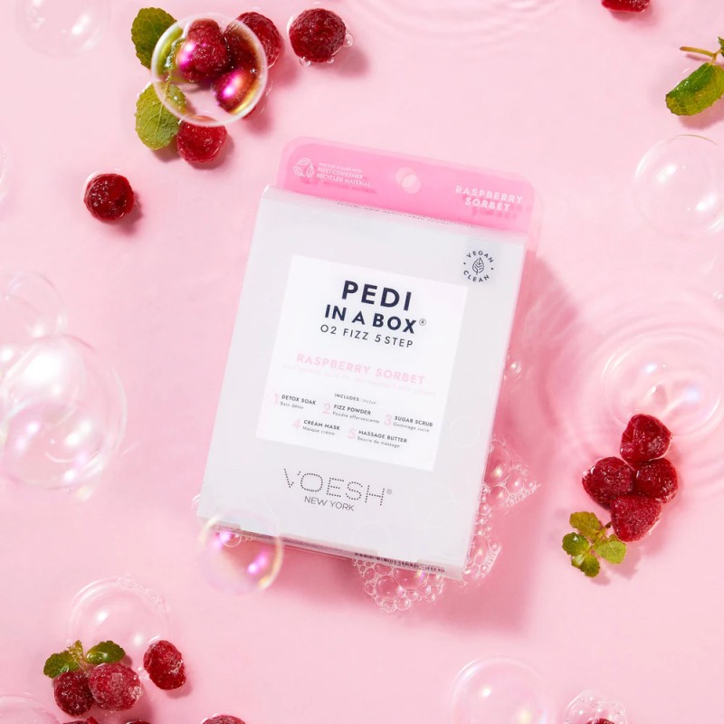 Pedi in a Box O2 Fizz Raspberry Sorbet – Pedicura Detox con Frambuesa
