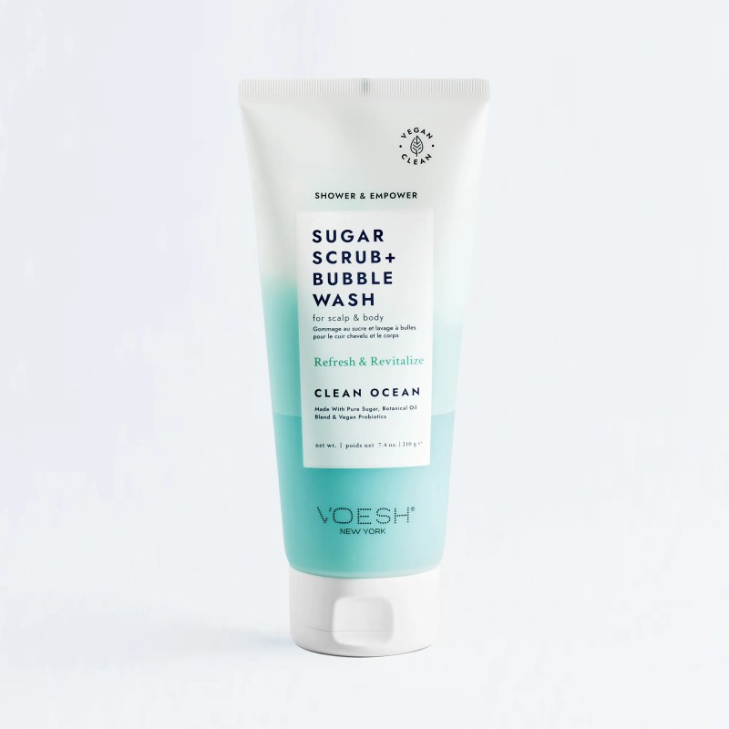 Sugar Scrub + Bubble Wash Clean Ocean – Exfoliante y Gel 2 en 1