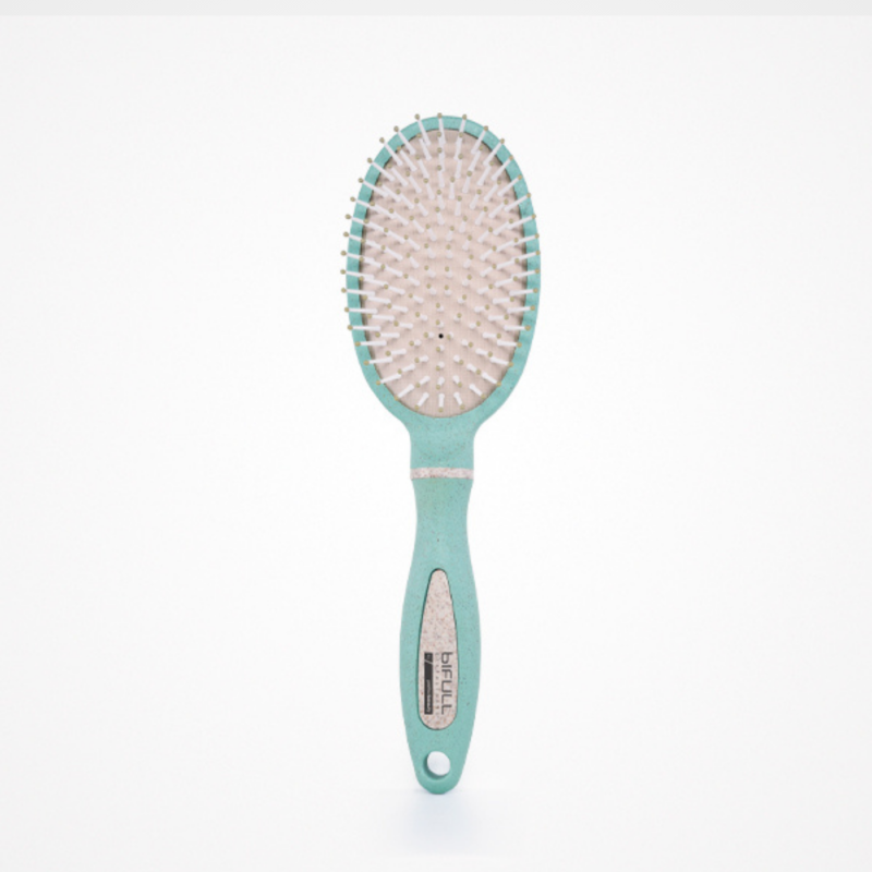 Cepillo BioOval Verde · Biodegradable y Antiencrespamiento