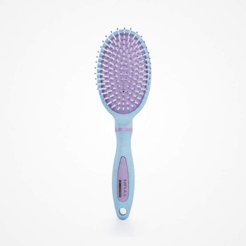 Cepillo BioOval Azul · Biodegradable y Antiencrespamiento