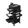 Carrito de Peluquería PILE Black · Trolley Profesional con 5 Bandejas