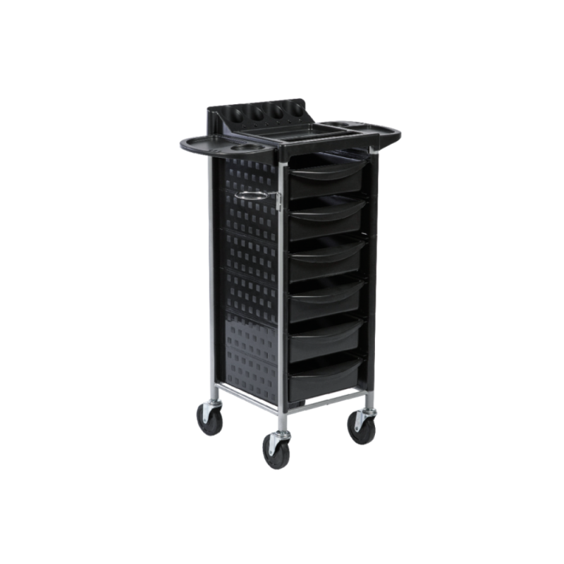 Carrito de Peluquería KEEP Black · Trolley Profesional con 6 Bandejas