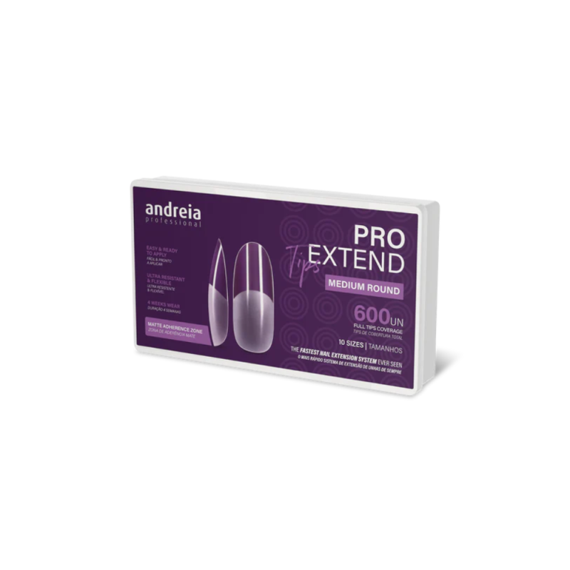 Pro Extend Tips Medium Round – Puntas redondas medianas para uñas