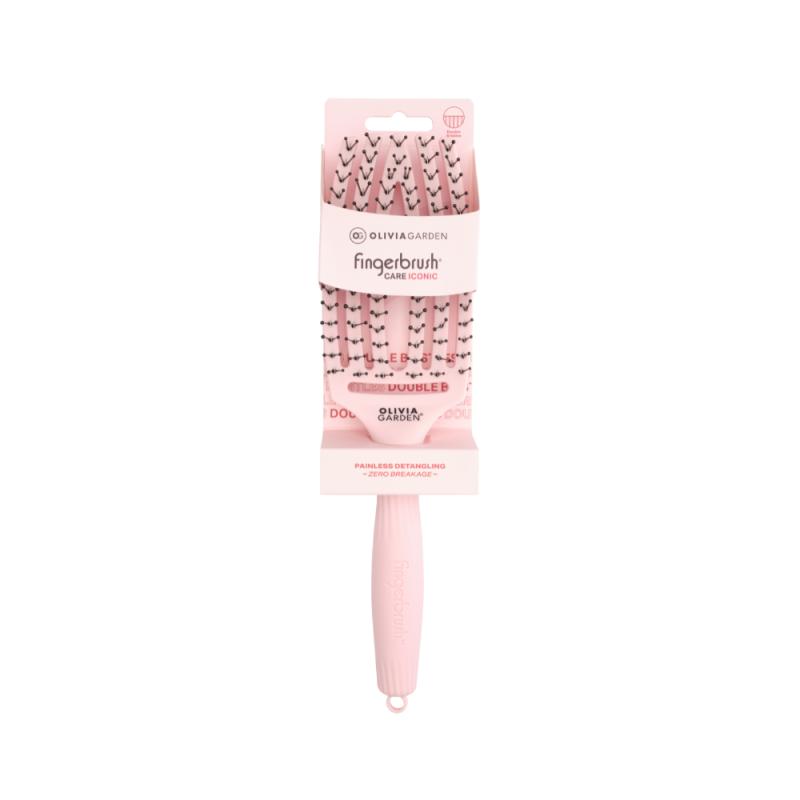 Olivia Garden Fingerbrush Double Pin – Pastel Pink