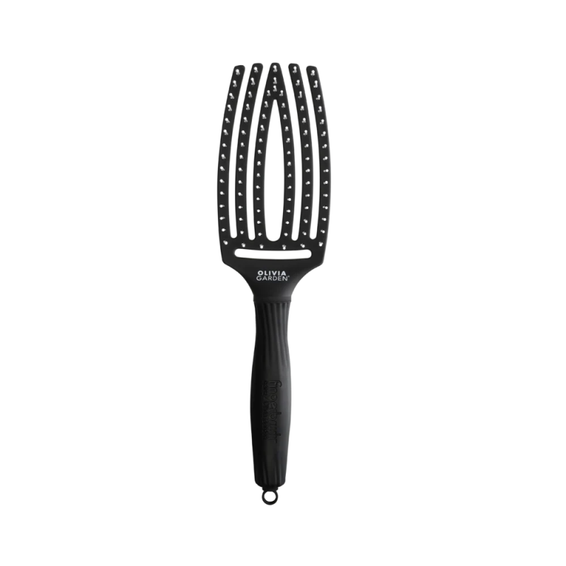 Olivia Garden Fingerbrush Care Iconic Nylon Bristles Black M