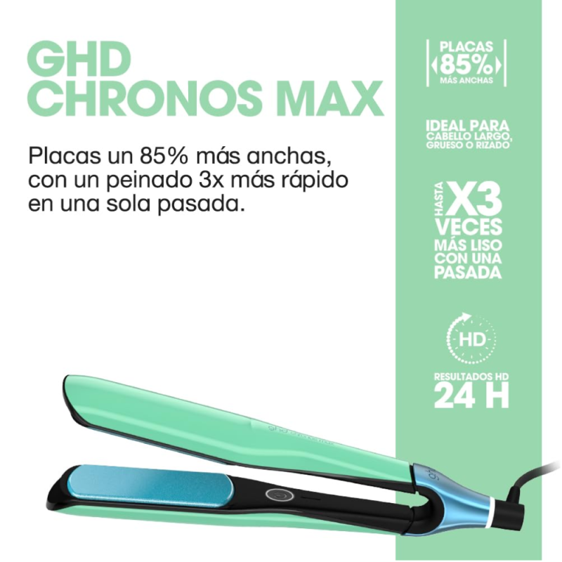 ghd Chronos Max Jelly Mint | Plancha Profesional de Placas Anchas Edición Limitada