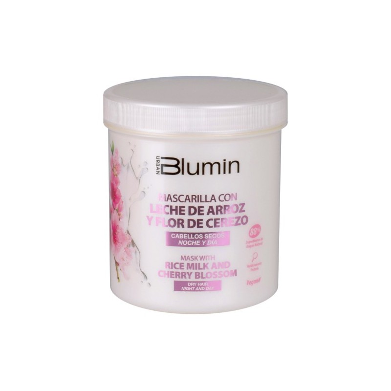 Mascarilla capilar cabellos secos. De arroz y flor de cerezo Blumin