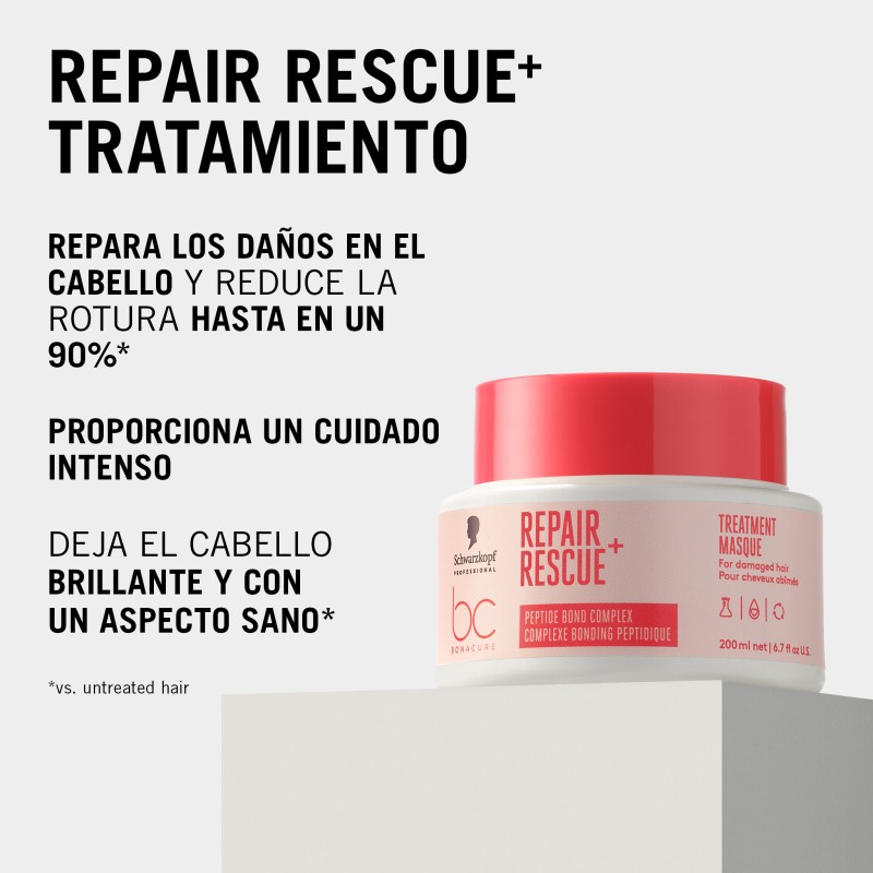 Bonacure Repair Rescue Tratamiento 200ml Schwarzkopf – Mascarilla Reparadora Intensiva Cabello Dañado